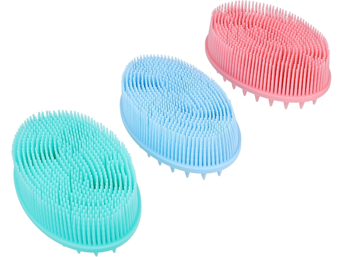 Conjunto De 3 Escovas Banho Mipcase Para Meninos E Meninas, Silicone Macio Para Massagem Esfoliante E Cuidados Com O