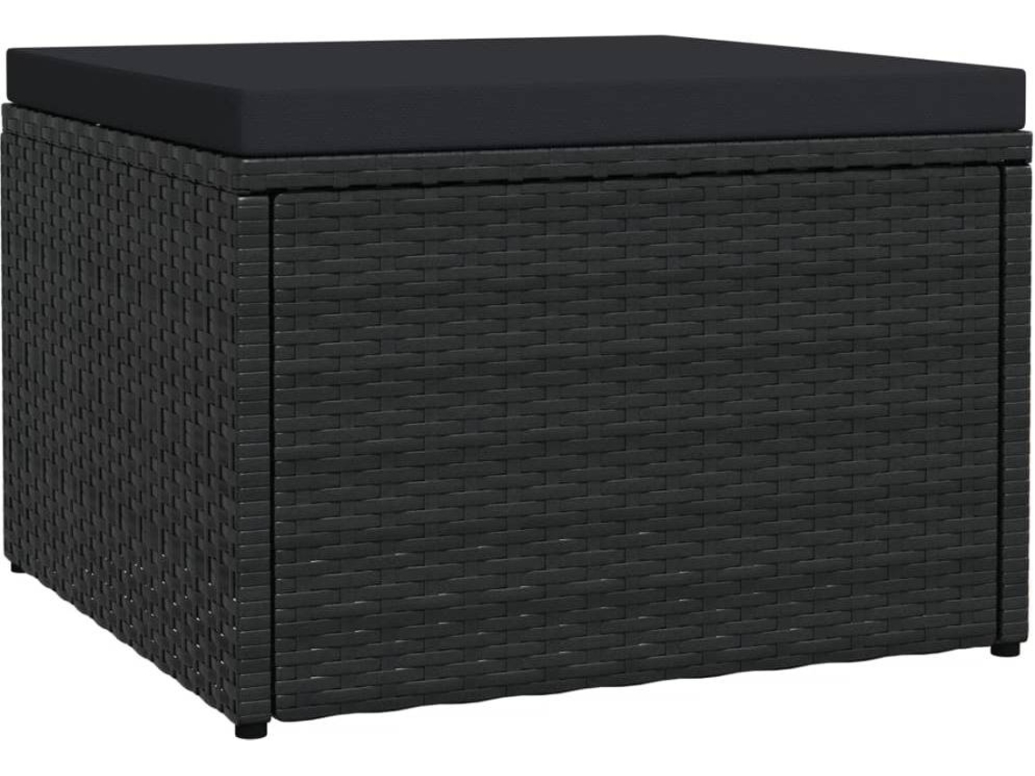 Garden Footstool, Garden Footstools Vidaxl Preto Rattan / Vime (n/a)