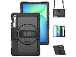 Capa para Samsung Tab S10fe Plus 13.1 com Alça de Ombro, Suporte e Cor Preto e Rosa XIAOMOYU