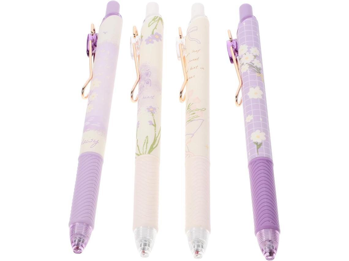 Conjunto De 4 Canetas Em Gel Housoutil Para Estudantes, Com Ponta 0,5