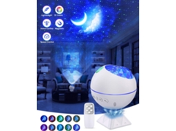 Mini Projetor De Estrelas Led Com Luz Noturna, Rotação 120°, Controle Remoto, Efeitos Iluminação Galáctica, Lâmpada Em Formato Nuv Aquaforge