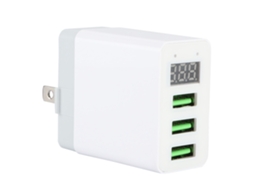 Carregador de parede USB 3 portas LAXISCREED com display digital
