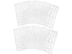 Conjunto De 8 Estênceis Com Letras E Números Para Pintura, Artesanato E Decoração.