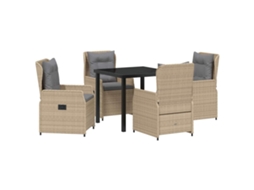 Maison Exclusive - Conjunto De Jantar Para Jardim 5 Pcs Bege E Cinza Claro Vime Pe