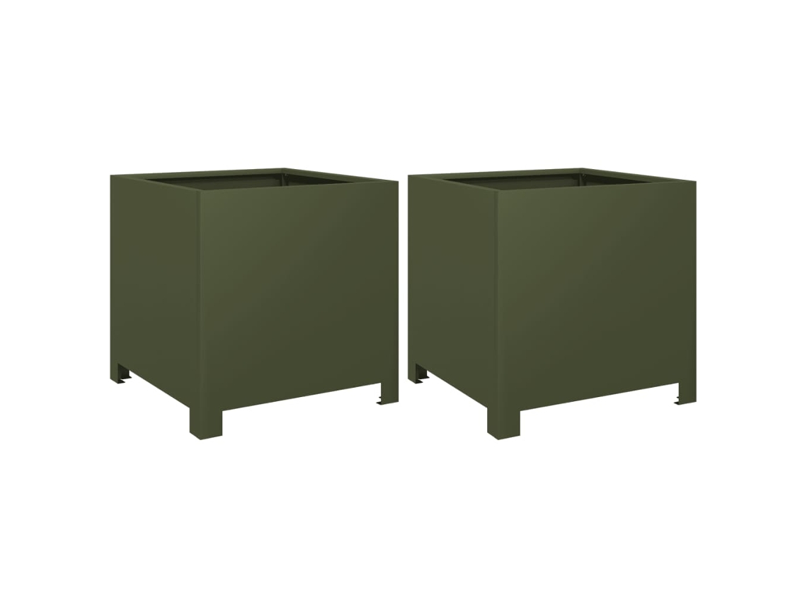 Garden Planter, Garden Planters Vidaxl Verde Aço (40 X 40 X 40 Cm)