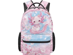 Mochila Chaqlin Axolotl Para Meninas Estampa Flor De Cerejeira Crianças 8 12 Anos Ensino Fundamental