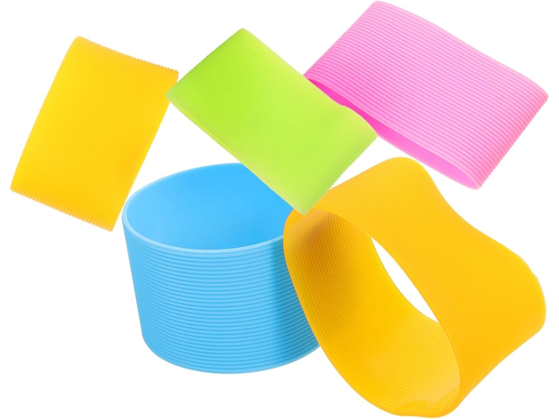 De 5 Peças De Capas De Silicone Elásticas Para Copos Proteção Antiderrapante E Isolante Compatíveis Com Diferentes Gokoco