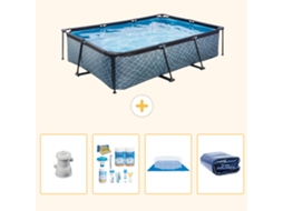 Exit-toys Piscina Exit Retangular - Efeito Pedra - 300x200x65 Cm - 5-peças S289