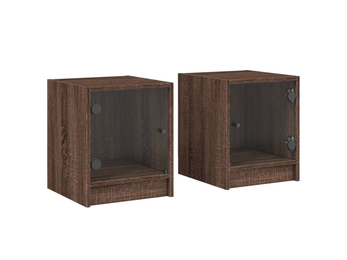 Bedside Cabinet, Bedside Cabinets Vidaxl Marrom Madeira Processada (n/a)