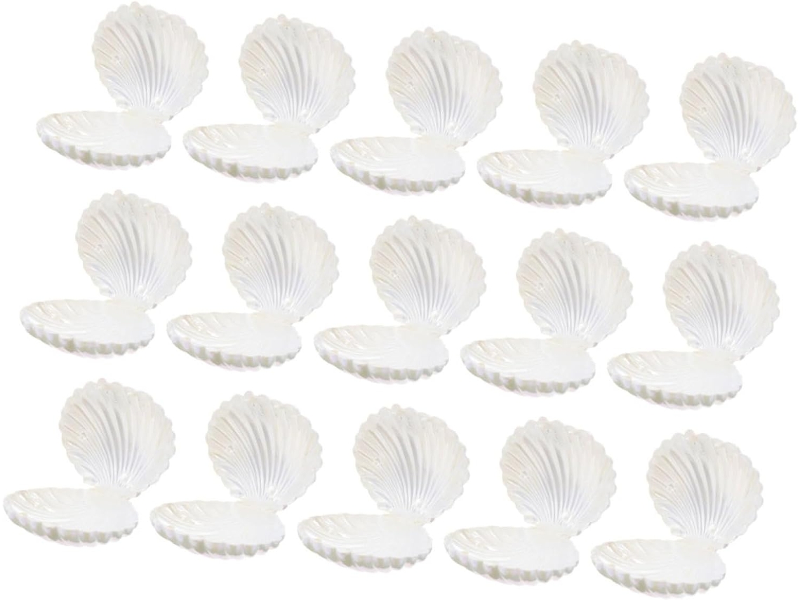 Caixas De Doces Em Formato Concha Perolada Solustre, Plástico Resistente, 15 Unidades Pequenas Para Decoração De Festas