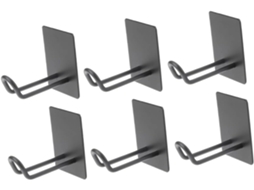 Conjunto De 6 Suportes Adesivos De Aço, Furos, Parede