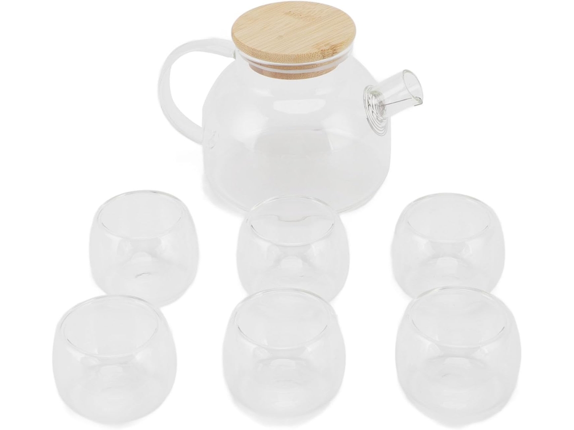 Conjunto De Bule De Vidro Com 6 Xícaras, De Alta Qualidade.