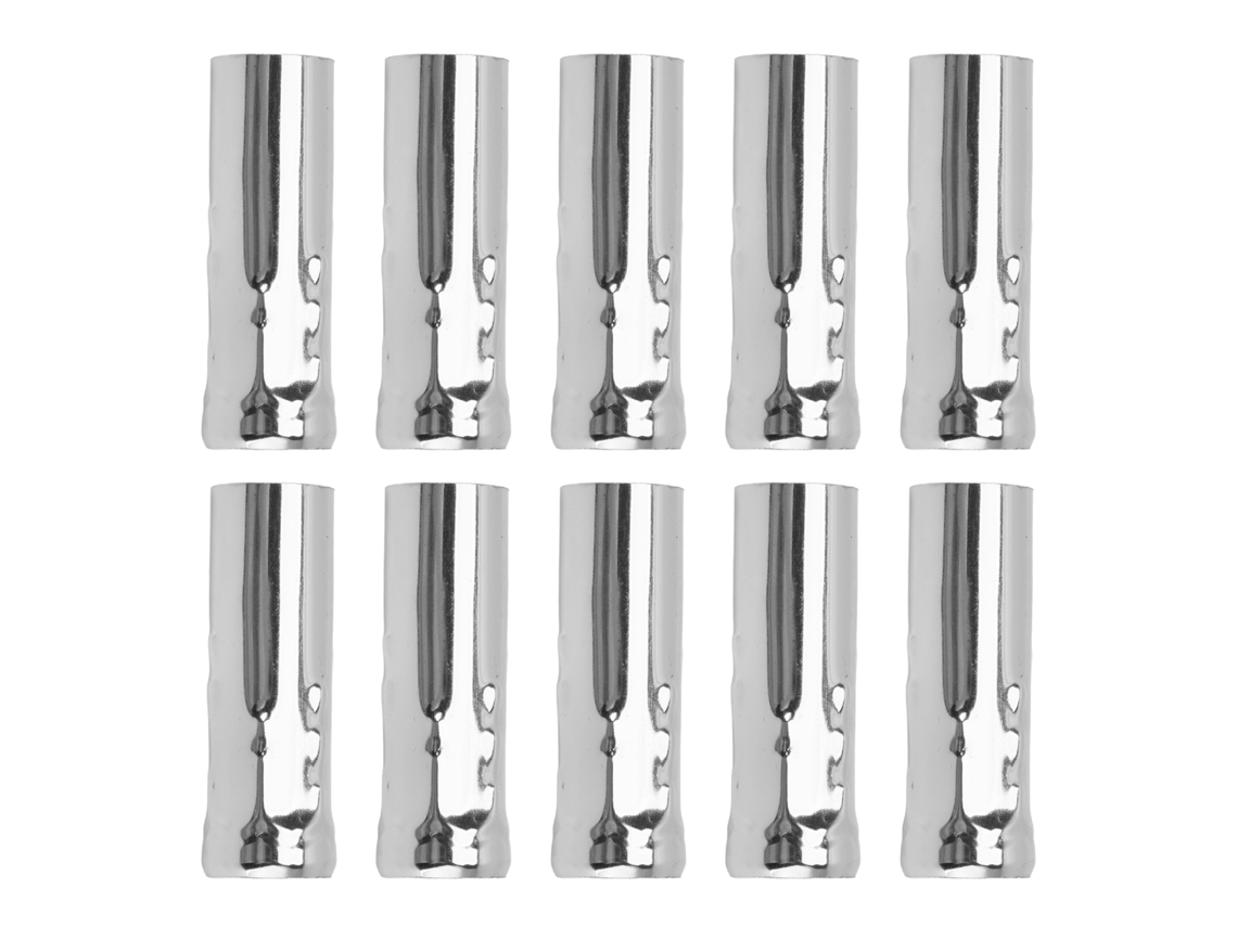 2026 10 Peças de Tubo Metal E14 para Porta velas Base de Lâmpada Acessórios de Iluminação 25x80mm Cromado