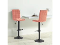 Vidaxl Bancos De Bar 2 Pcs Veludo Rosa