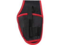 Bolsa de cintura leve em poliéster para furadeiras de lítio de 12V com vários compartimentos, bolsa vermelha para ferramentas.