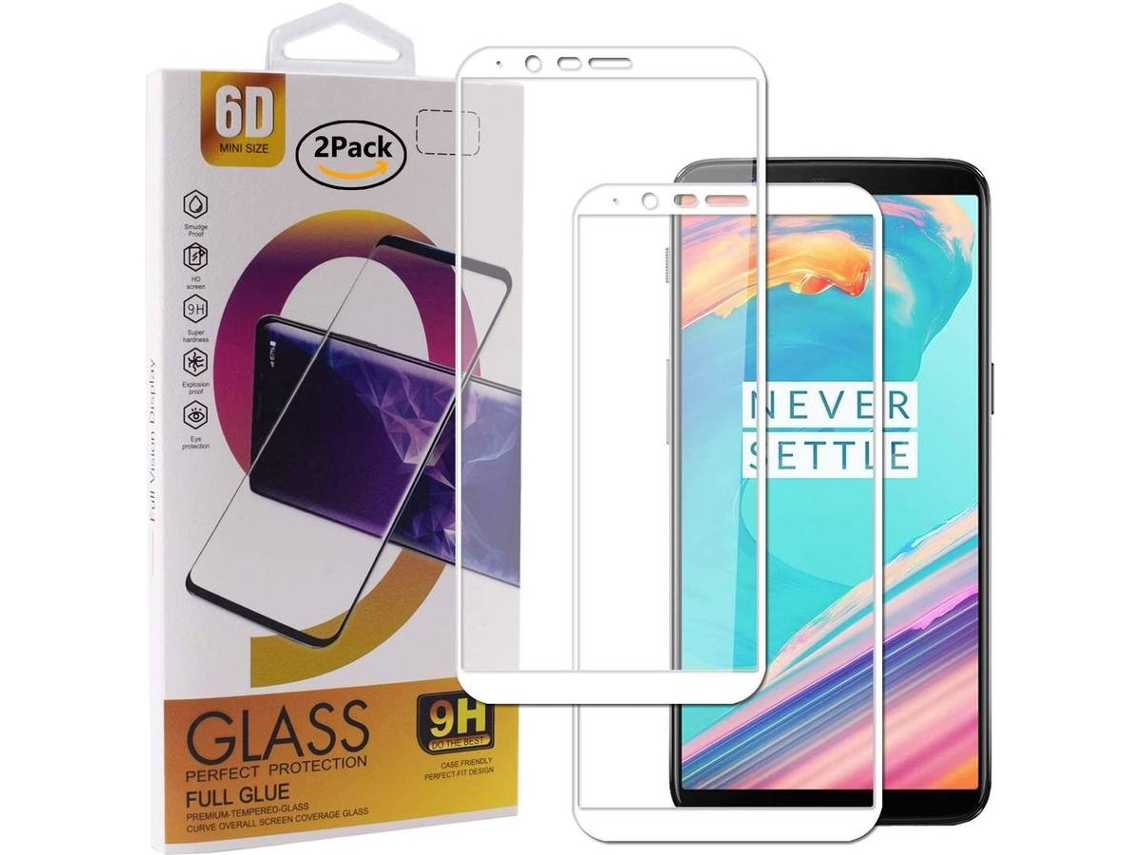 Película Vidro Temperado Oneplus 5T HONGWE. Cobertura Completa Branco