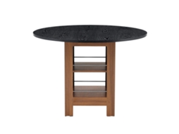 Mesa de Jantar Redonda, 100 cm, Prateleira, Estrutura Metálica, PAPRIKA