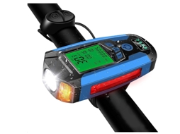 Velocímetro De Bicicleta, Farol De Bicicleta Recarregável Por Usb, 350 Lúmens 5 Modos De Iluminação Yizhood (azul)