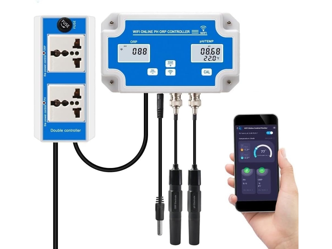 Controlador Inteligente Com Monitoramento Remoto E Funções De Dosagem Na Água, Sonda Substituível Três Em Um Ph/orp/temperatura Zeuxo