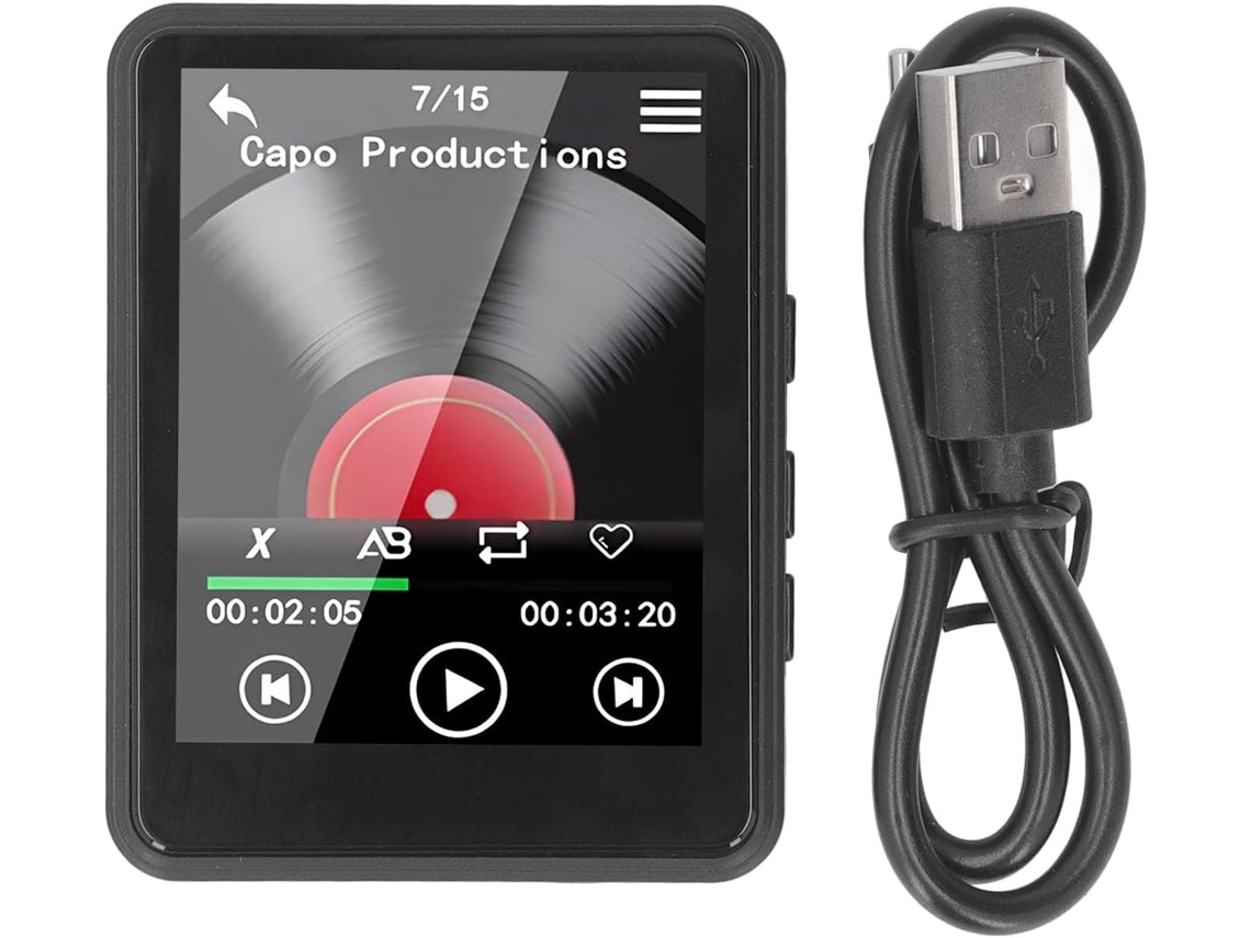 Reprodutor de MP3/MP4, Bluetooth, tela de 5,3", alto-falante FM, gravador HiFi sem perdas, 2