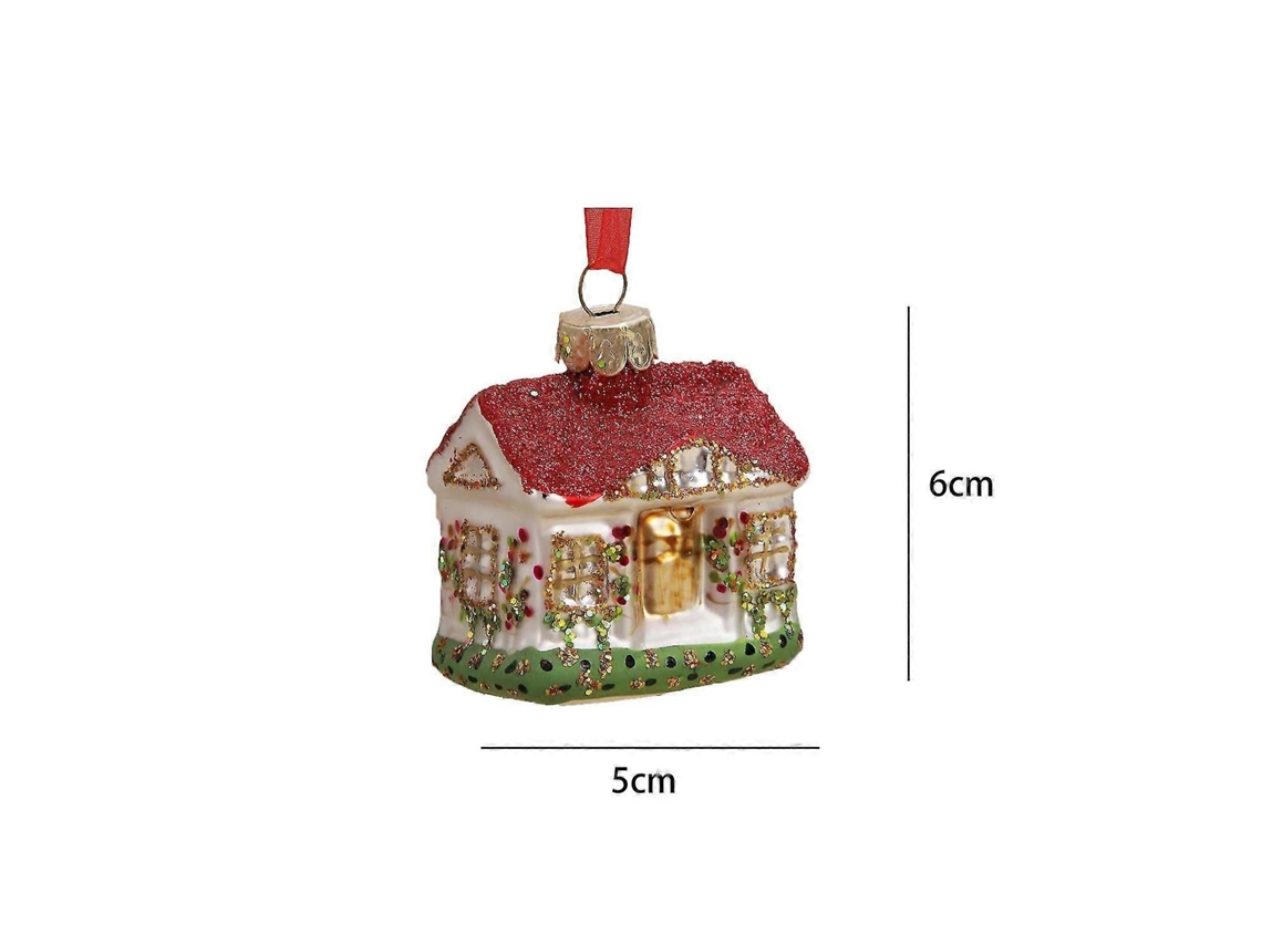 Ornamento De Natal Casa Em Vidro