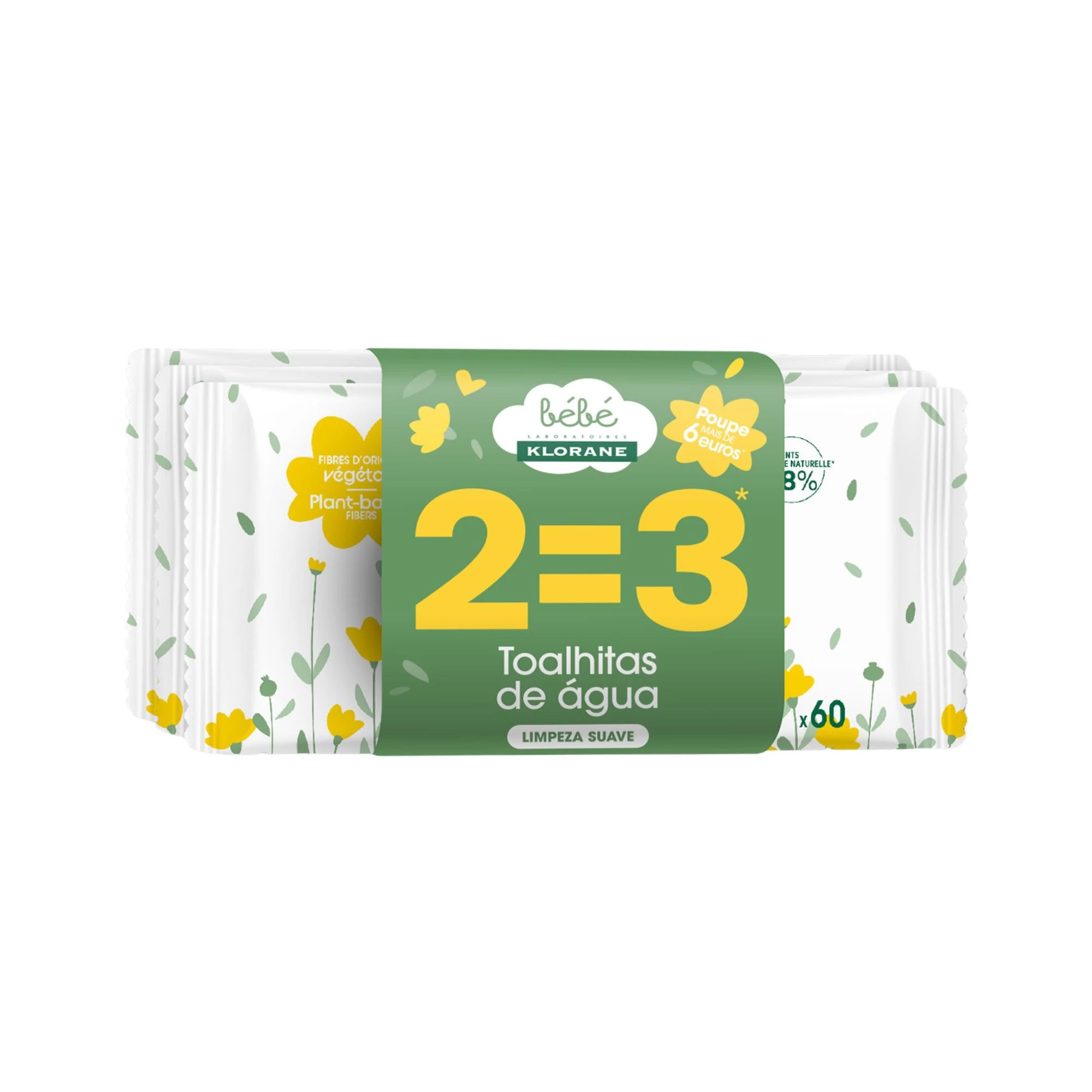 Pack Bebé Toalhitas de Água KLORANE