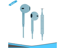 3.5mm Jack Light Blue Color Dual System Compatível Com Fio Em Orelha Com Controle Remoto De Volume, Microfone Para Chamadas De Voz Beisk