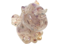 Unicórnio Cristal Ornamento Pedra Natural Elegante Decoração Interiores Ideal Escritório Roxo Casa GOKOCO