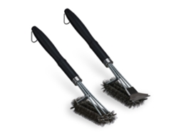 Conjunto de 2 Escovas para Limpeza de Grelha, Aço Inoxidável AQUAFORGE