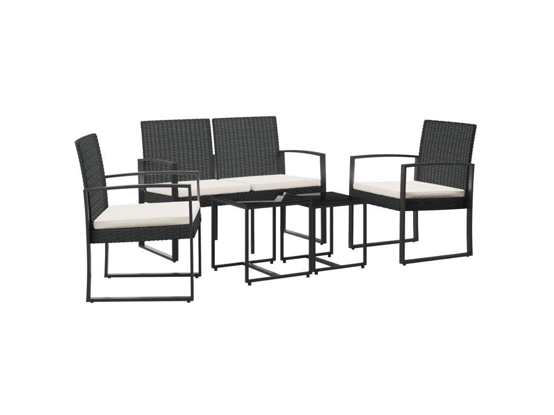 Garden Dining Set, Garden Dining Sets Vidaxl Preto Polipropileno (n/a)