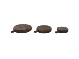 Tábua de corte HOME ESPRIT Castanho Preto Acácia Natural Colonial 30 x 25 x 4 cm (3 Peças)