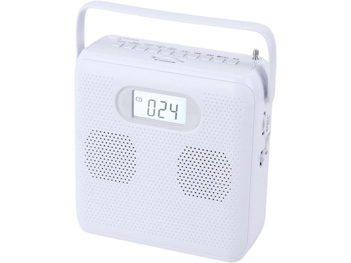 Leitor Cd Portátil Com Alto-falantes Hifi, Rádio Fm, Usb E Alimentação Por Bateria, Para Uso Doméstico E