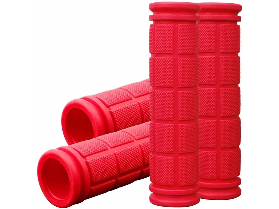 4 Pack Manoplas De Bicicleta Para Crianças, Manoplas De Borracha Anti-derrame, Vermelho