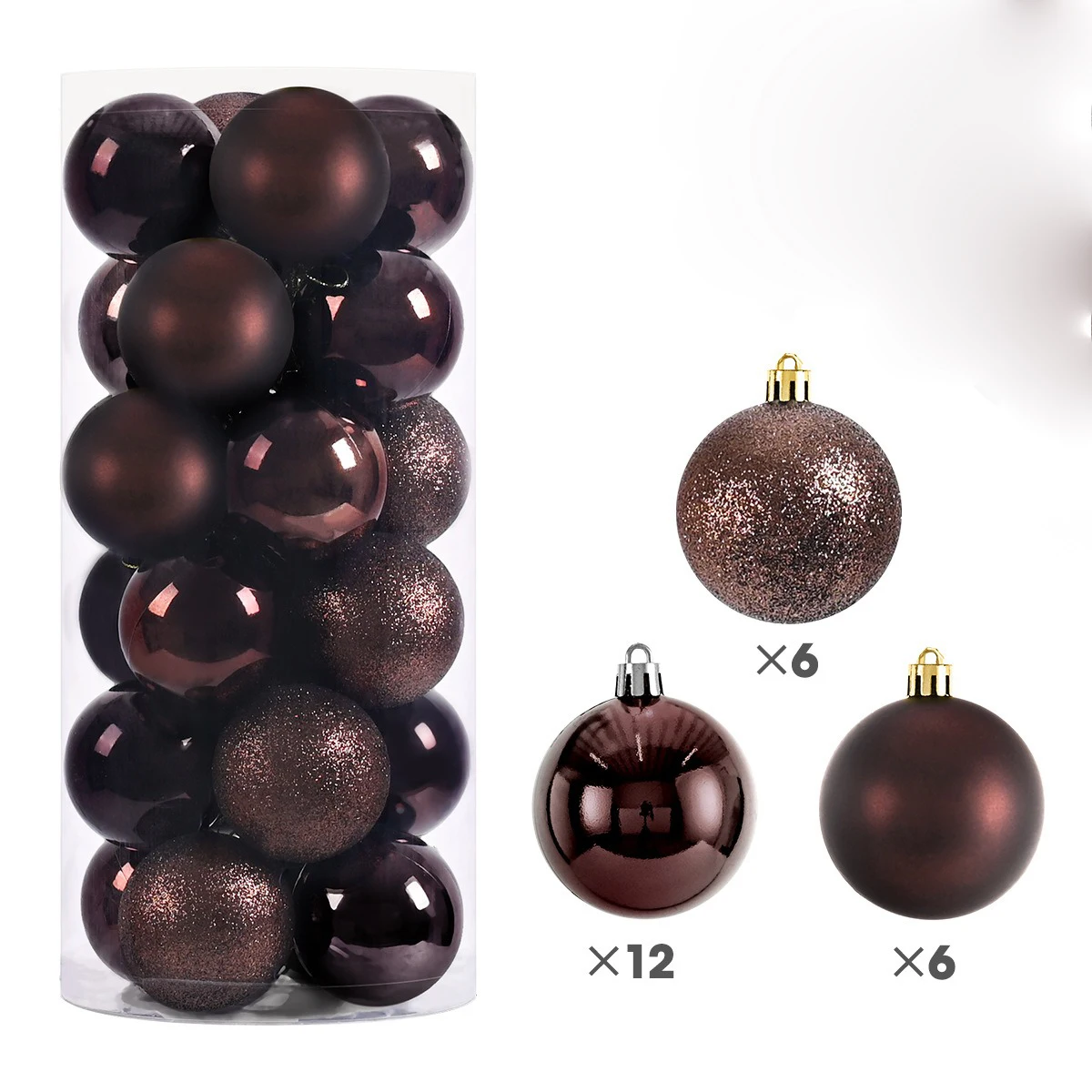 (café 3cm) 24 Enfeites De Natal, Bolas De Natal De 3cm