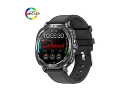 Relógio inteligente Bestvite ET492 AMOLED com Bluetooth, chamadas, NFC e detecção de humor (preto)