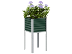 Vidaxl Vaso De Jardim Verde 45x45x88 Cm Aço