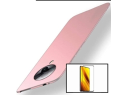 Kit Capa e Película de Vidro Temperado Xiaomi Poco X3 NFC Full Cover Rosa