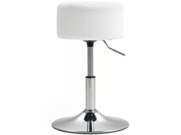 Banco Bar de Cozinha Ajustável Estofado Veludo Giratório 52-66cm Branco S/MARCA
