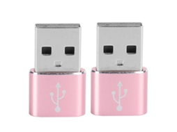 Aetheria 2 Peças Adaptador Type‑c para Usb Liga de Alumínio Carregamento Sincronização Transmissão de Dados Rosa