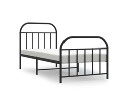 Bed Frame, Bed Frames Vidaxl Preto Aço (90 X 190 Cm)