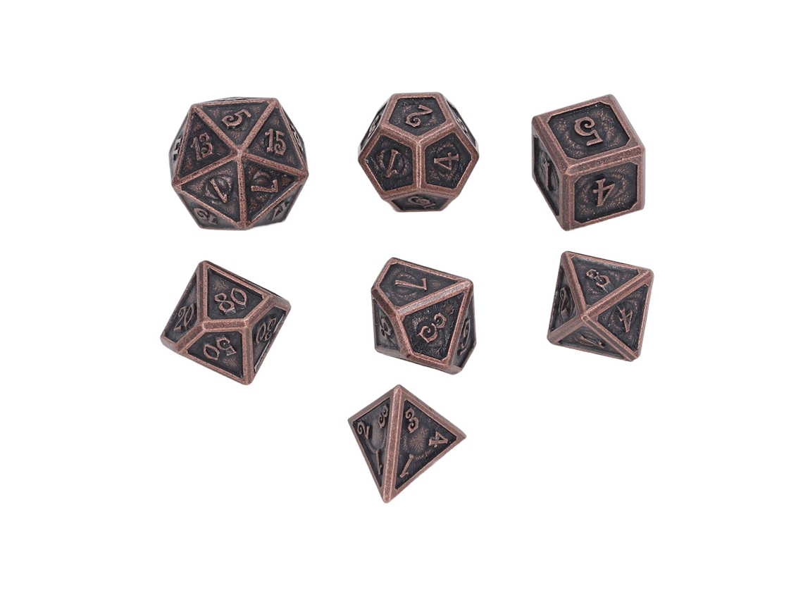 Rebe-set De 7 Dados De Metal Poliédricos Para Juegos De Rol, Juguete Bonito Y Didáctico Tipo A