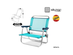 Cadeira De Praia Baixa De Alumínio Reforçada Alexa Turquesa Solmar Bestway