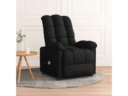 Vidaxl Poltrona De Massagens Tecido Preto