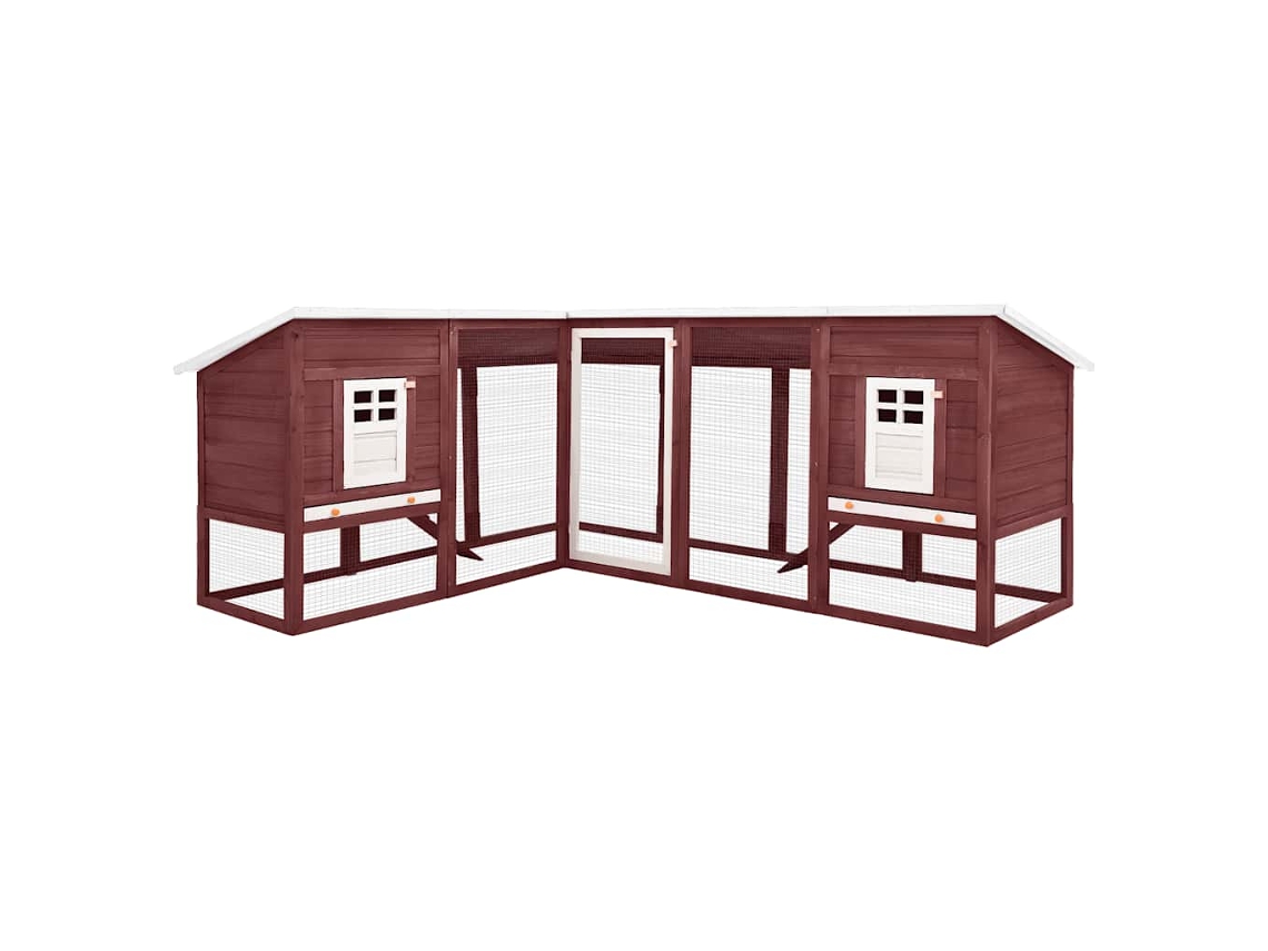 Vidaxl Coelheira Exterior C/ Parque Abeto Maciço Mocca E Branco