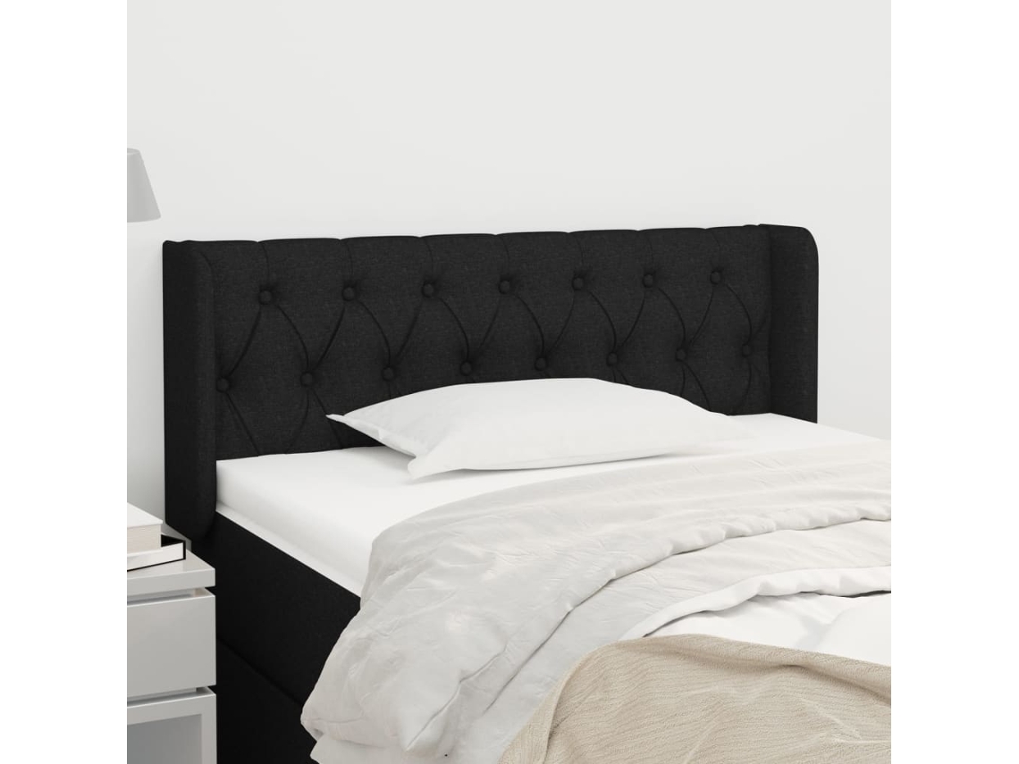 Cabecero con Alas de Tela 103x16x78/88 cm Negro