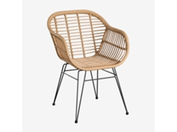 Sklum Cadeira De Jardim Com Apoios De Braços Em Rattan Sintético Zole Ratán Pe Preto      Sem Almofada