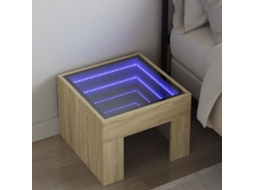 Vidaxl Mesa De Cabeceira C/ Led Infinity 40x40x30 Cm Carvalho Sonoma