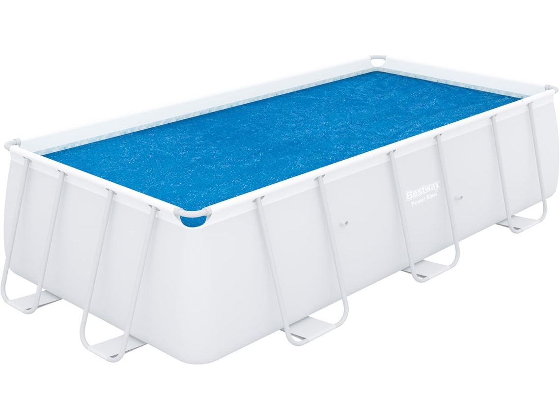 Cobertor Solar Bestway Retangular 380x180 Cm Para Piscinas Azuis