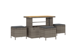 Conjunto 10 Sofá De Jardim Vidaxl Cinzento Vime Pe (286 X 121 X 85 Cm)