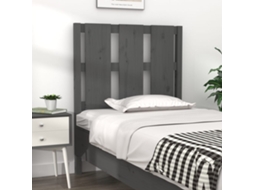 Vidaxl Cabeceira De Cama 80,5x4x100cm Madeira De Pinho Maciça Cinzento